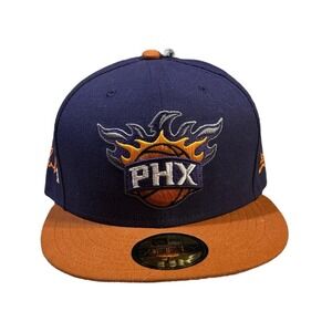 New Era 59FIFTY Phoenix Suns Devin Booker Hat Purple Orange Fitted 7 1/2 NBA Cap